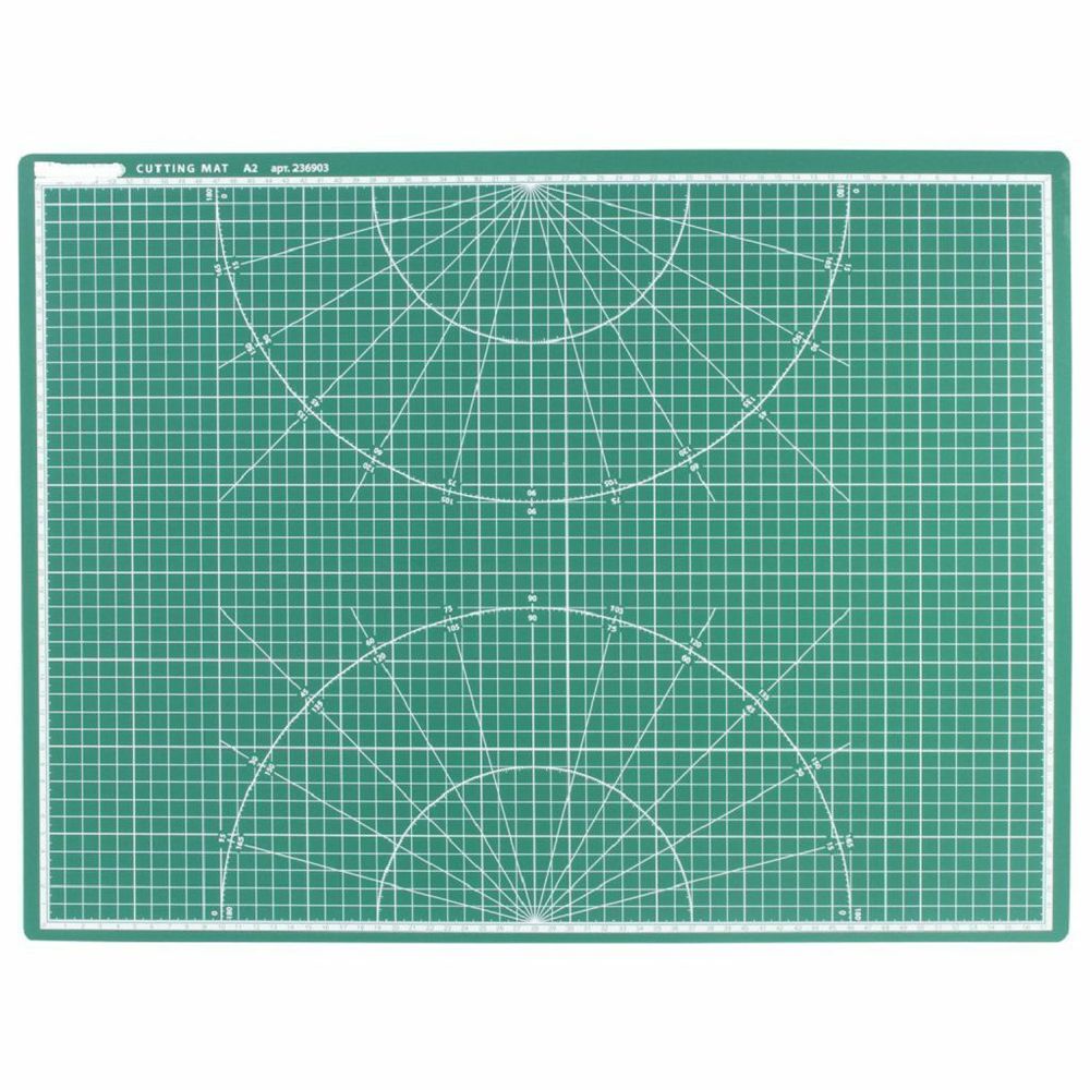 1_Коврик (мат) для резки 3-слойный, А2 (600х450 мм), двусторонний, толщина 3 мм, зеленый,