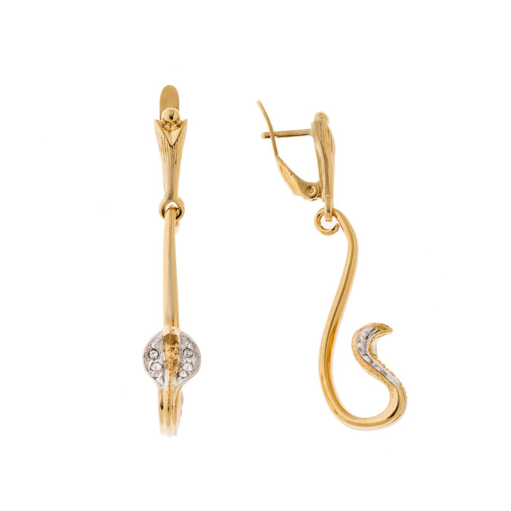 "Кобриус" серьги из коллекции "Сладкий яд" от Jenavi с английским замком