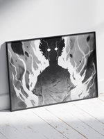 Постер плакат Психо Черно-Белый Mob Psycho 100 Моб Психо100