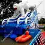Надувная водная горка для бассейна «Мишка на севере», 8*4*5,5 м