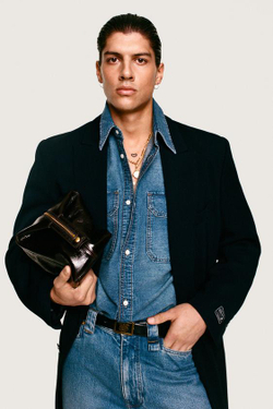 ZARA X WILLY CHAVARRIA СТРУЯЩЕЕСЯ ПАЛЬТО, ТЕМНО-СИНИЙ