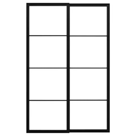 Пара раздвижных дверных рам - IKEA PAX/ПАКС ИКЕА, 150x236 см, черные