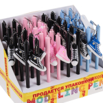 Ручка гелевая "Кеды", 0,5мм, синяя, с игрушкой, 4 вида микс (Комплект 40шт.)