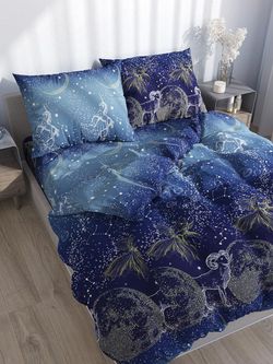 Простынь на резинке перкаль Сказка "Утренняя звезда" 90x200 см