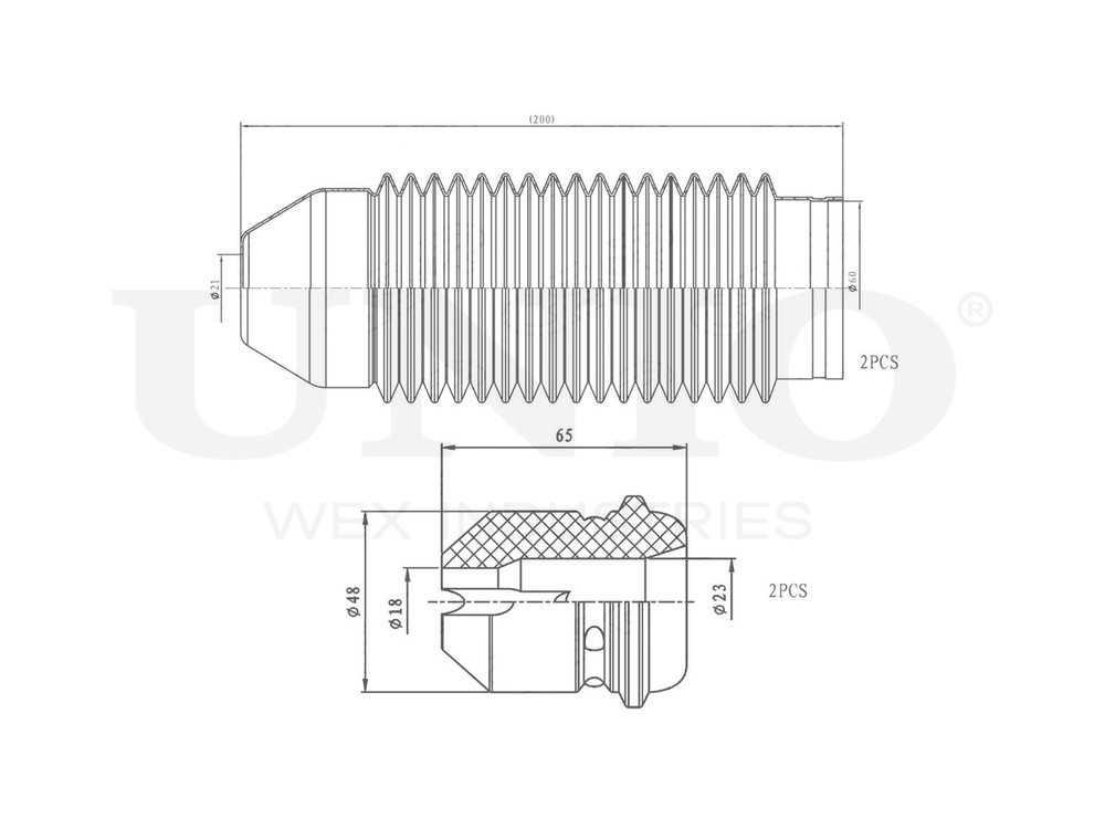 Комплект пыльник и отбойник UNIO DUC-50024