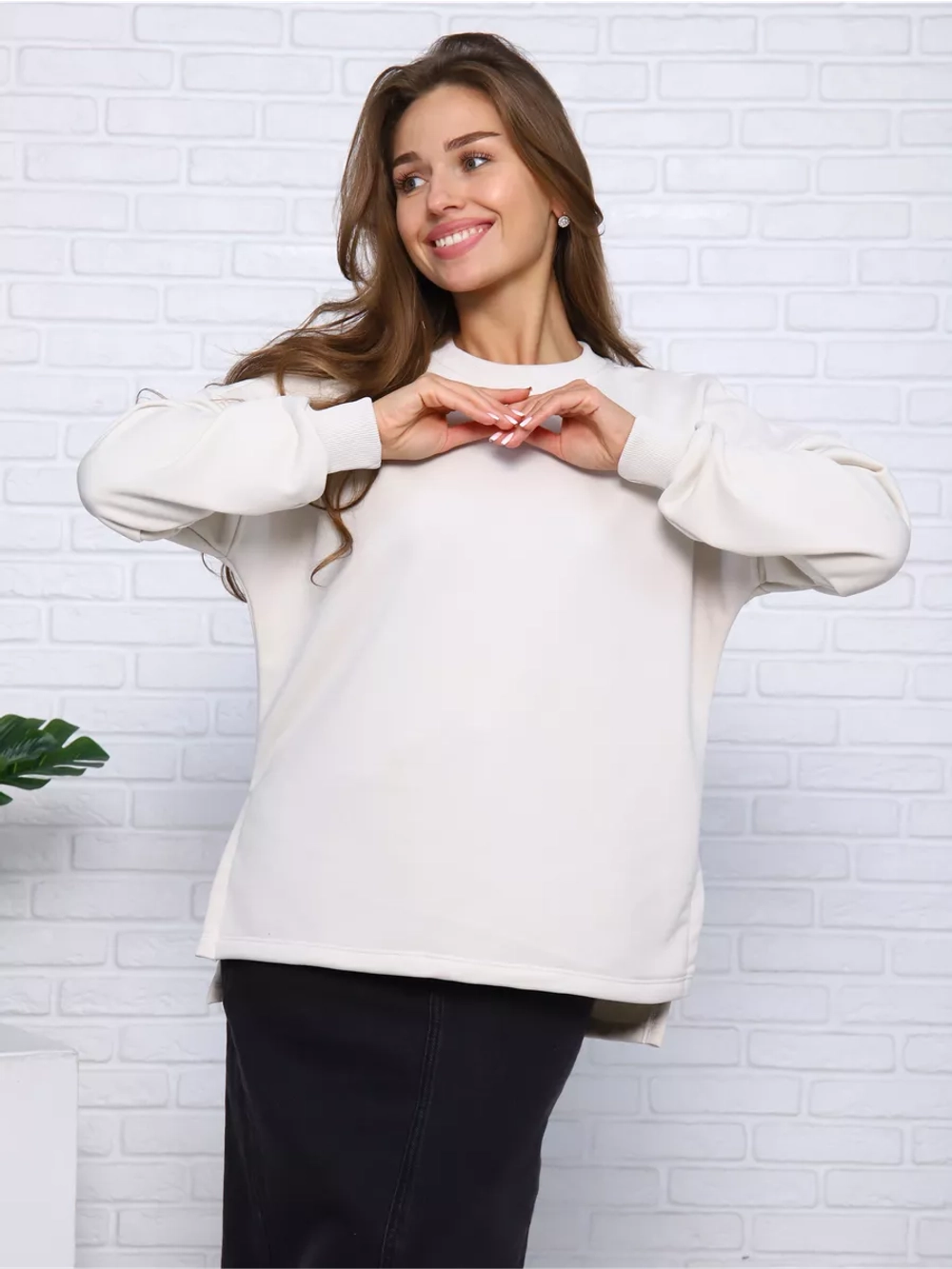 Свитшот утепленный базовый оверсайз