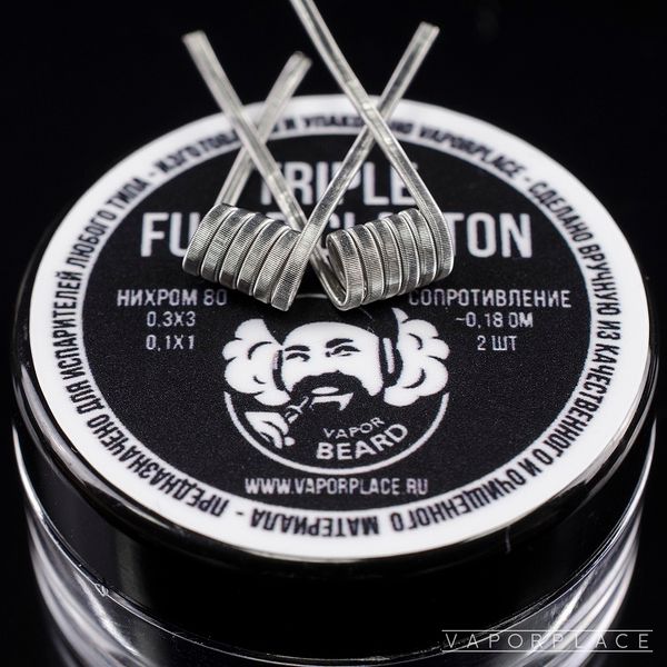 Купить Triple Fused Clapton (NiCr 0,3х3 NiCr 0,1) 3мм 0,18 Ом