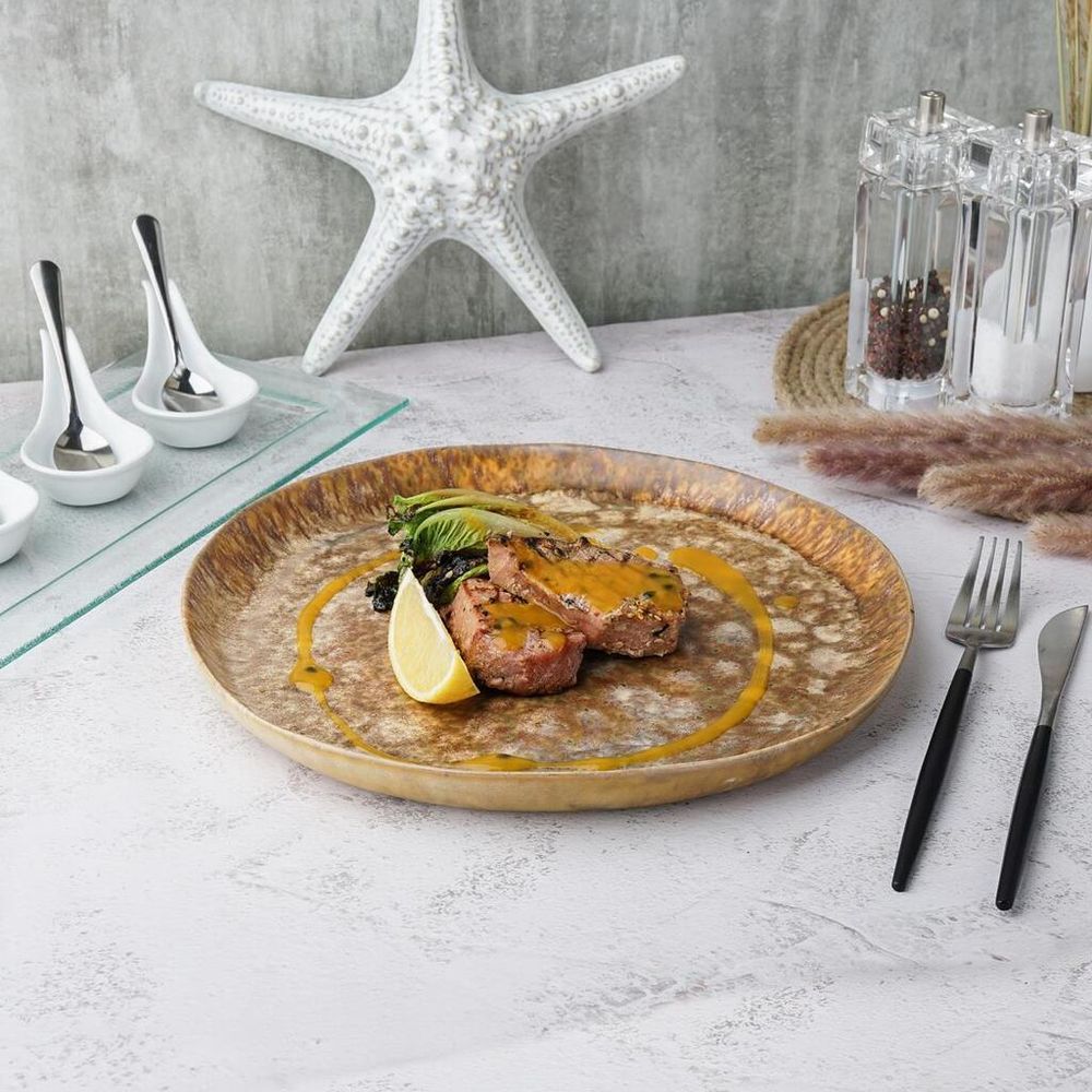 Блюдо круглое 28 см h2,5 см Light Brown Frutti di Mare P.L. [1]