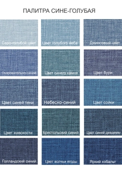 Дизайн штор "Текстура льна в сине-голубых оттенках"