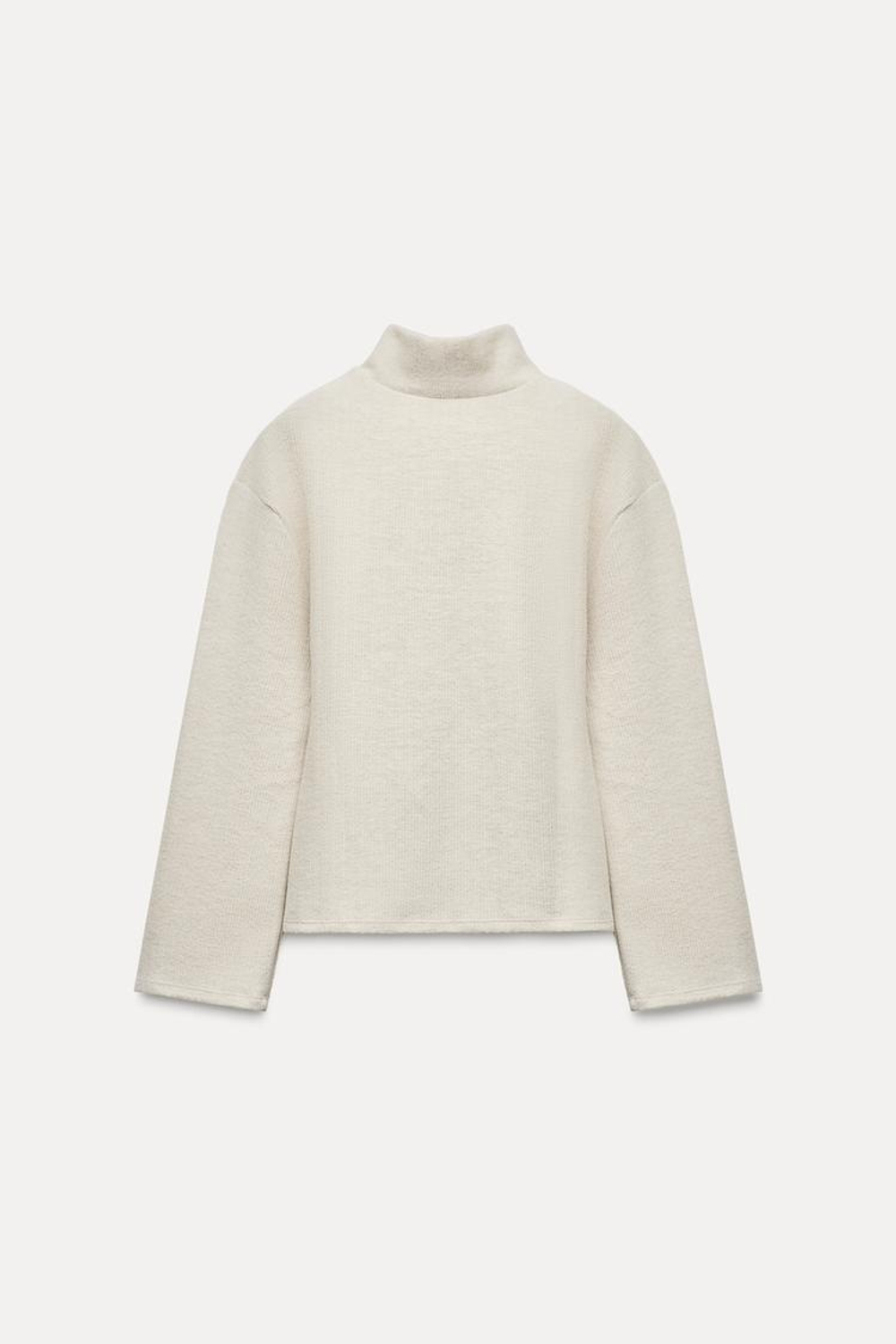 ZARA МЯГКИЙ ТОП СО СКЛАДКАМИ, БЕЖЕВЫЙ