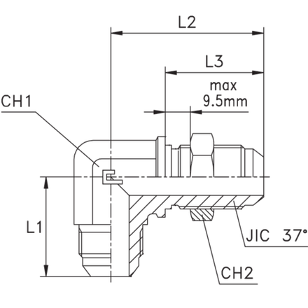 Соединение PD90 JIC 1.1/16"