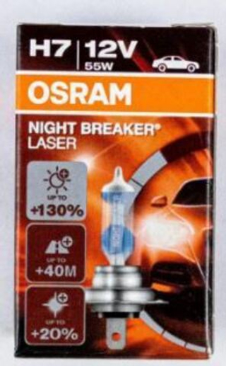 Автолампа H7 12V 55W Osram   +130% NIGHT BREAKER LASER (64210NBL130) шт