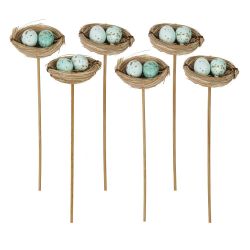 GAEM Набор из 6-ти изделий декоративных (вставка) "Гнездо пасхальное" (6*5*3), L26 W17 H5,5 см