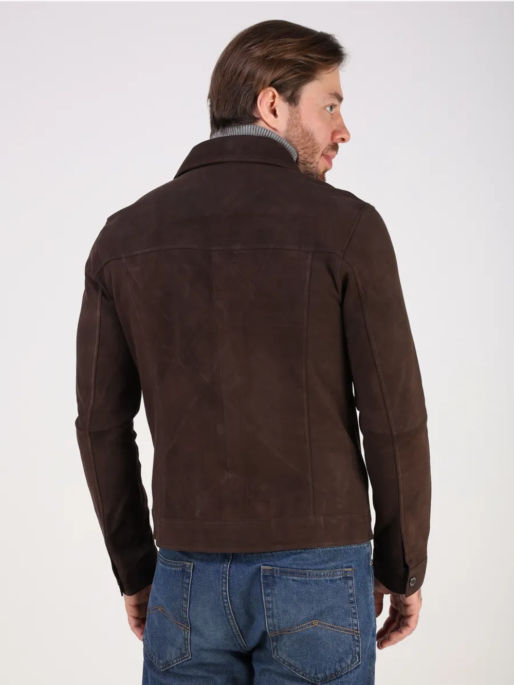 Кожаная куртка демисезонная замшевая джинсовка