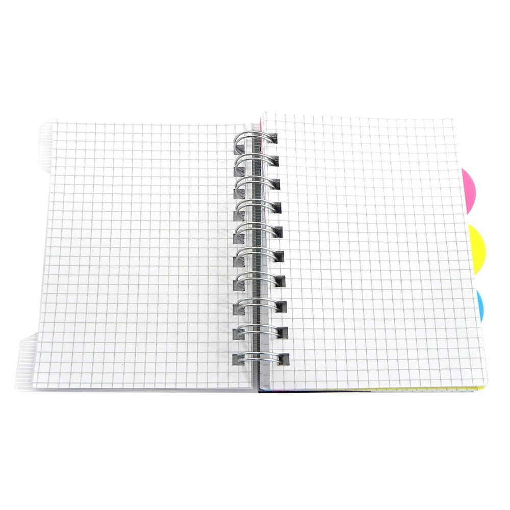 Блокнот А6, Alingar, гребень, пластиковая обложка, с разделителями, ассорти, клетка, 120 л., "Ретро тона"