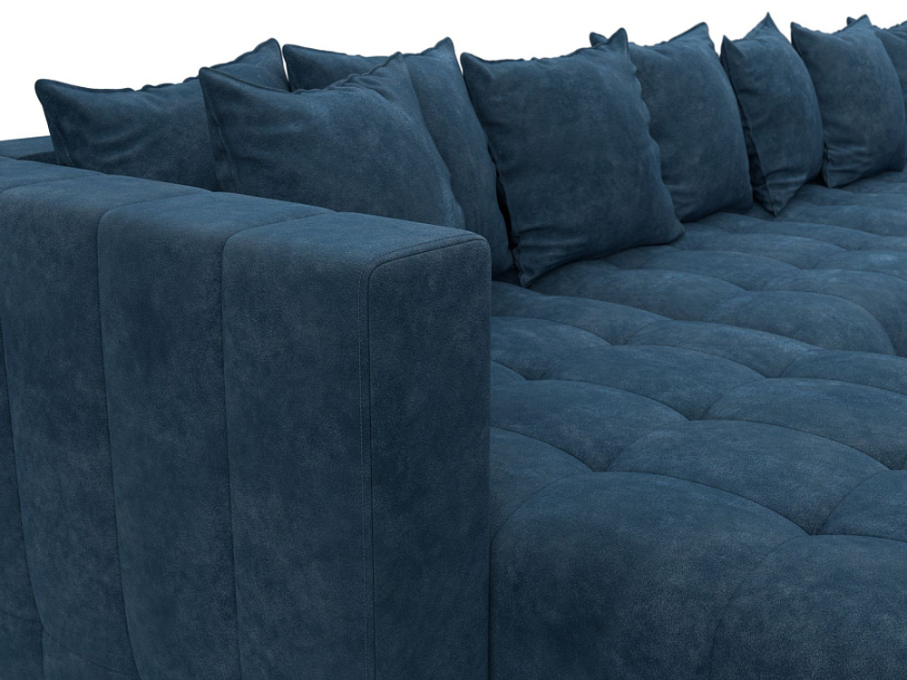 Диван П-образный Лига-052 НПБ МегаЛонг, BRUT 11 ВЕЛЮР синий