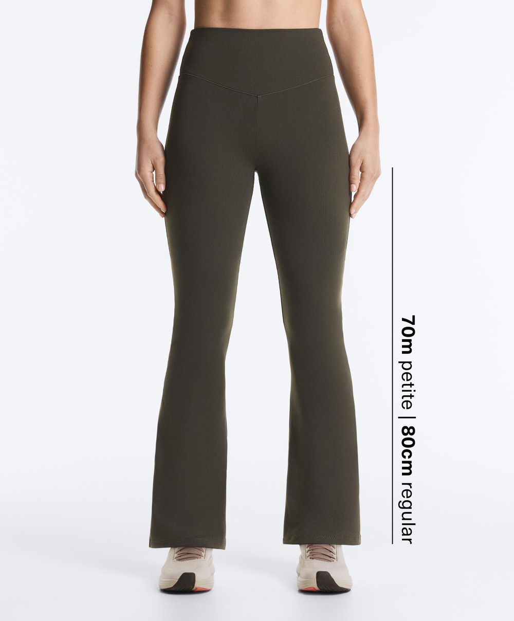 OYSHO Брюки-клеш с высокой посадкой Evermove, коричневый