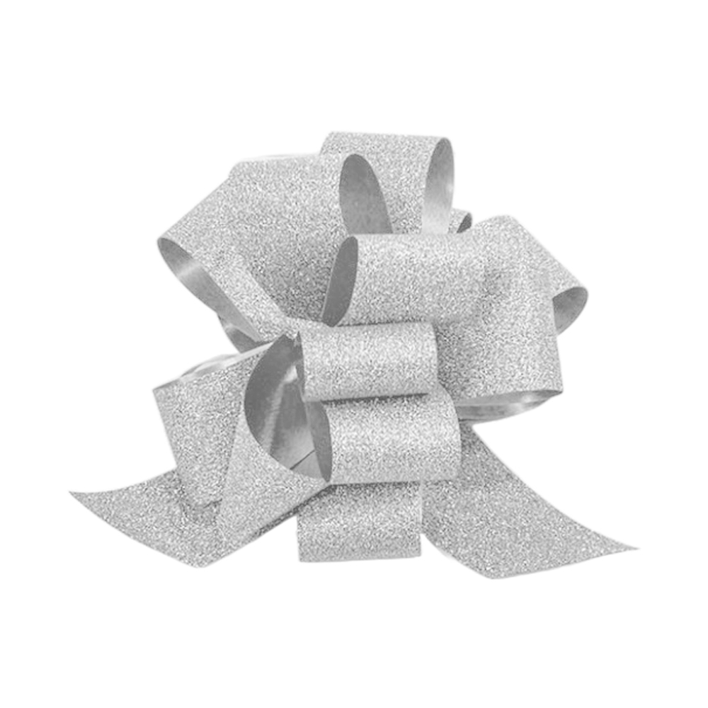 Бант Для Упаковки Подарка Блеск 3 Х 3 См (Белый)