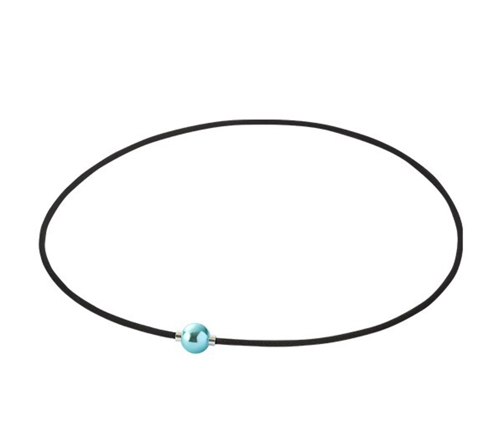 Ожерелье PHITEN RAKUWA EXTREME METAX MIRROR BALL LIGHT, голубое