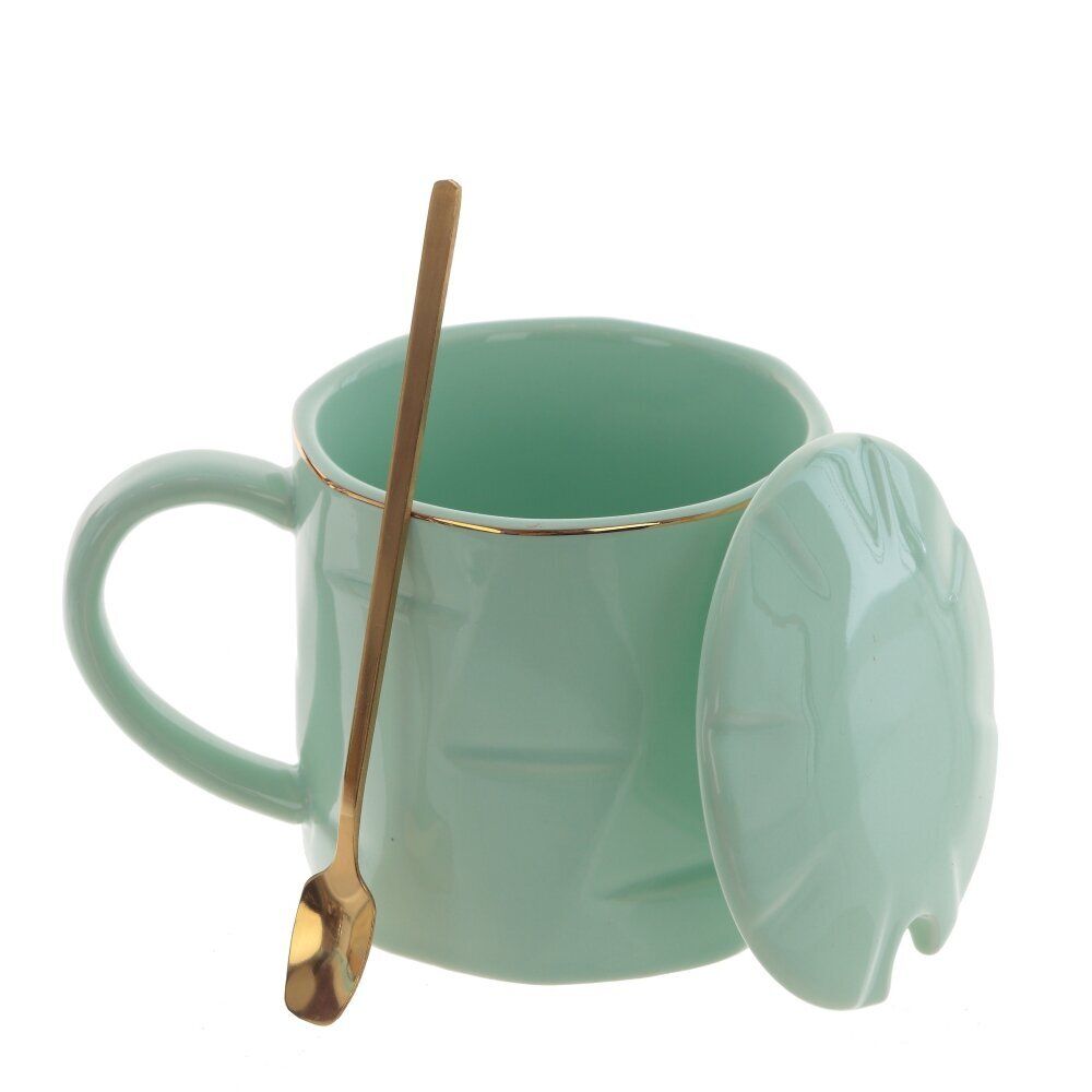 GAEM Кружка с крышкой и ложкой, 400 мл, L13 W9,5 H9,5 см, 4в.