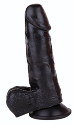 Упругий чёрный фаллоимитатор на присоске - 15,5 см. (Цвет: черный)