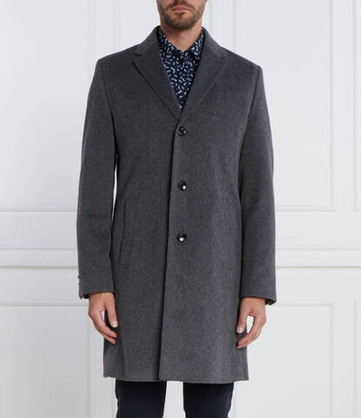 Хлопковое пальто h-hyde-c-224 BOSS BLACK - графитовый(50485199)