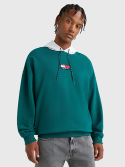 Худи Tommy Jeans Mixed Media Dark Tuf Green