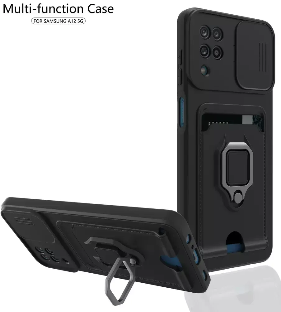 Накладка Samsung A12/M12 силикон 4 в 1 черный