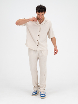 Костюм льняной с брюками. Песок