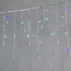 Светодиодная бахрома 4,9*0,5 м., 240 разноцветных LED ламп, мерцание, прозрачный провод ПВХ, Beauty Led (PIL240BLW-10-2M)