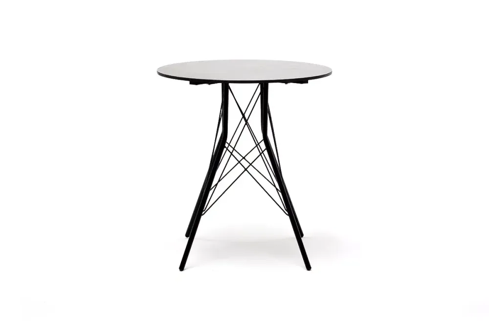 "Конте" интерьерный стол из HPL круглый Ø70см, цвет "серый гранит"