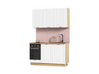 Кухня Мария 1,4 м дуб крафт золото/белый (столешница дуб вотан)