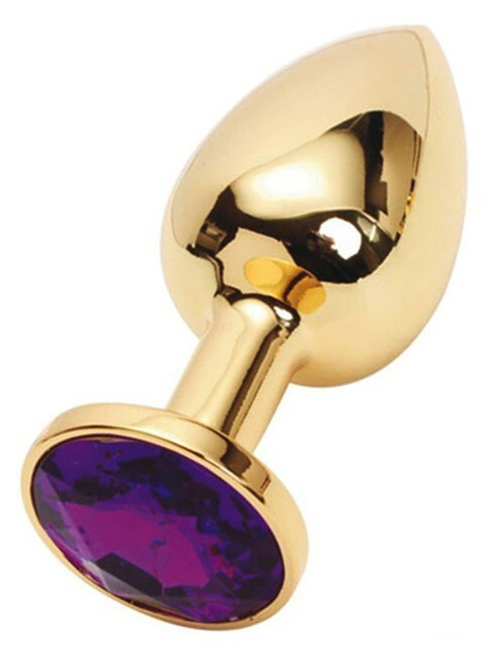 Малая золотая металлическая пробка с фиолетовым кристаллом (Цвет: золотой с фиолетовым)