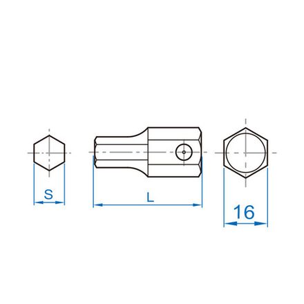 Цена на KING TONY (174014H) Вставка (бита) ударная торцевая 16 мм, L = 40 мм, HEX, 14 мм