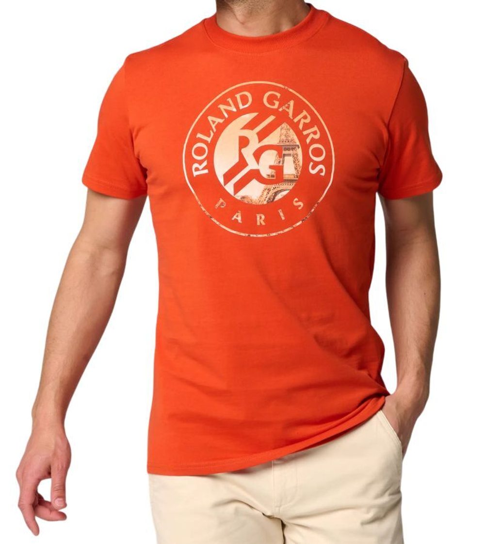 Мужская теннисная футболка Roland Garros Logo Eiffel - глина