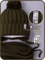 Шапка для мальчика осенняя вязаная и снуд