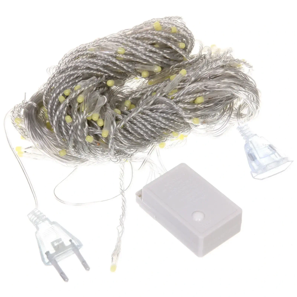 Гирлянда для дома ЗАНАВЕС «Bright light» Водопад 3м*3м 240 ламп LED, IP-20, 8 режимов. Белый (возможность соединения)