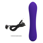 Фиолетовый изогнутый вибратор Matt - 19 см.