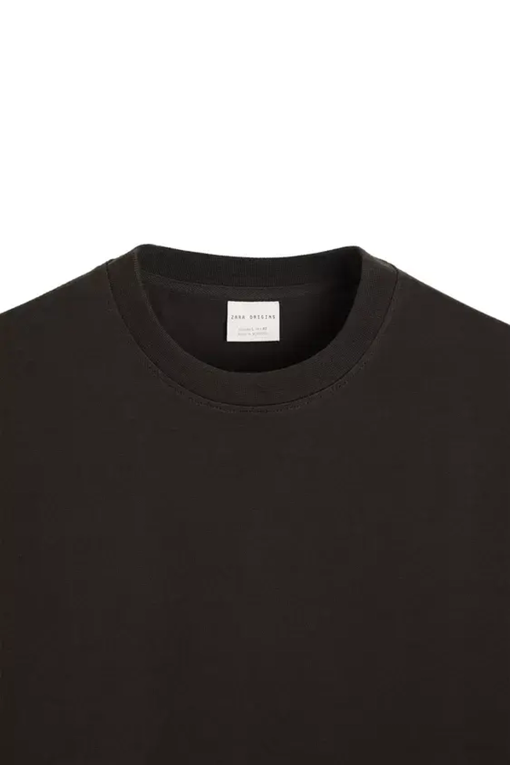 ZARA ФУТБОЛКА ИЗ ПЛОТНОЙ ТКАНИ, ШОКОЛАДНЫЙ