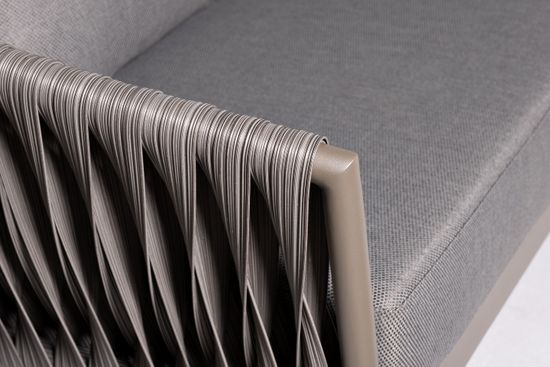 39AR-DIV-3691 SER Диван двухместный "Муза" серый 81,5*190*75см, оплетка "лента"