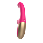 Розовый изогнутый вибромассажер - 20,3 см. (Цвет: розовый)