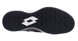 Мужские кроссовки теннисные Lotto Mirage 200 Speed - all black/all white/flame red