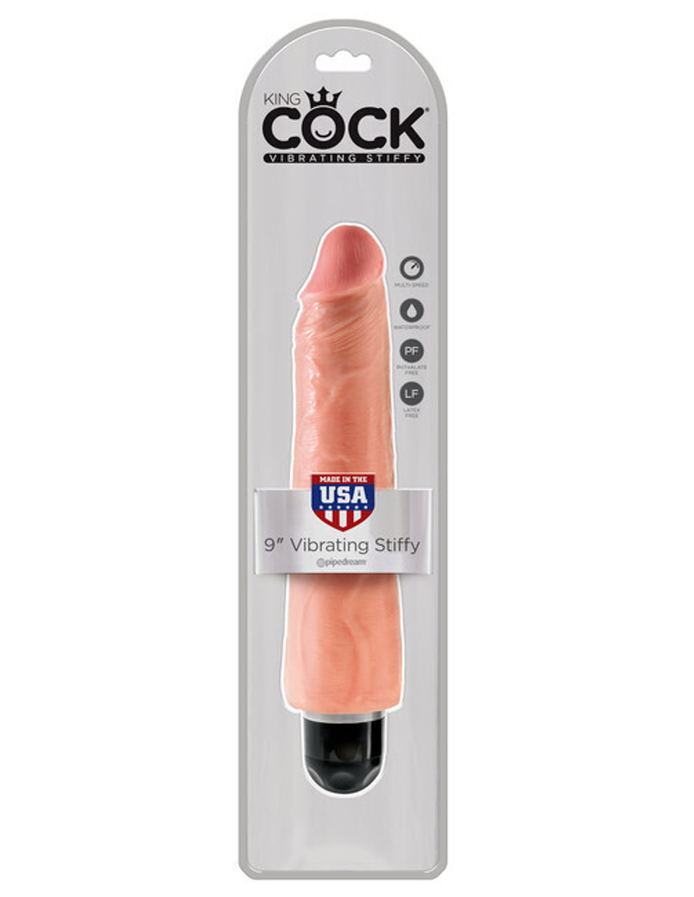 Вибратор King Cock 9 Vibrating Stiffy, телесный (Цвет: телесный)