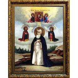 Иосиф Заоникиевский (Вологодский) преподобный, Христа ради юродивый. Икона на холсте.