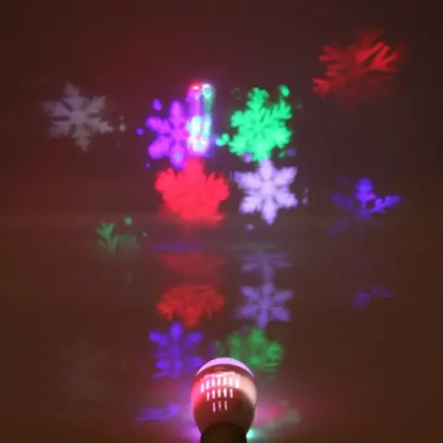 Диско-лампа «Новый год» XL-715, цоколь Е 27 с переходником, 2 набора картинок (220V)