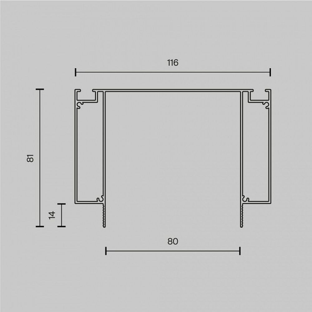 Профиль встраиваемый Maytoni ALM013EC ALM-11681-PL-B-2M
