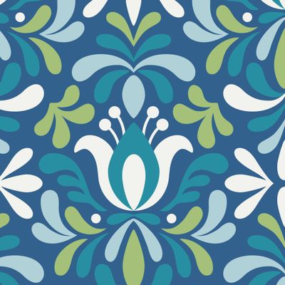 Орнамент с тюльпаном в ромбе