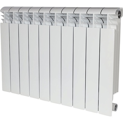 Радиатор алюминиевый STOUT Vega 500 - 10 секций (подключение боковое, цвет белый)