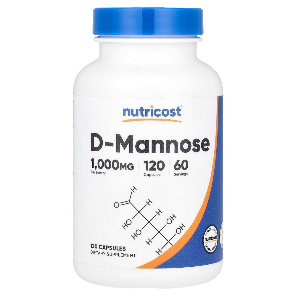 Nutricost, D-Mannose, 120 Capsules (500 mg per Capsule)