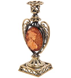Народные промыслы AM-2952 Подсвечник «Камея» (латунь, янтарь)